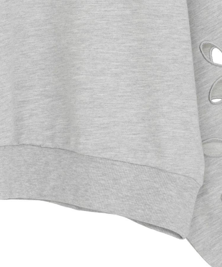 AnriettMusee「フラワーくり抜き刺繍スウェットプルオーバー」|スウェット・ジャージ|