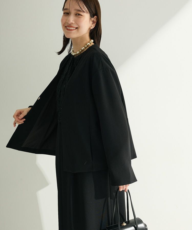 Green Parks「O.洗えてストレッチ ノーカラージャケット」|テーラードジャケット|