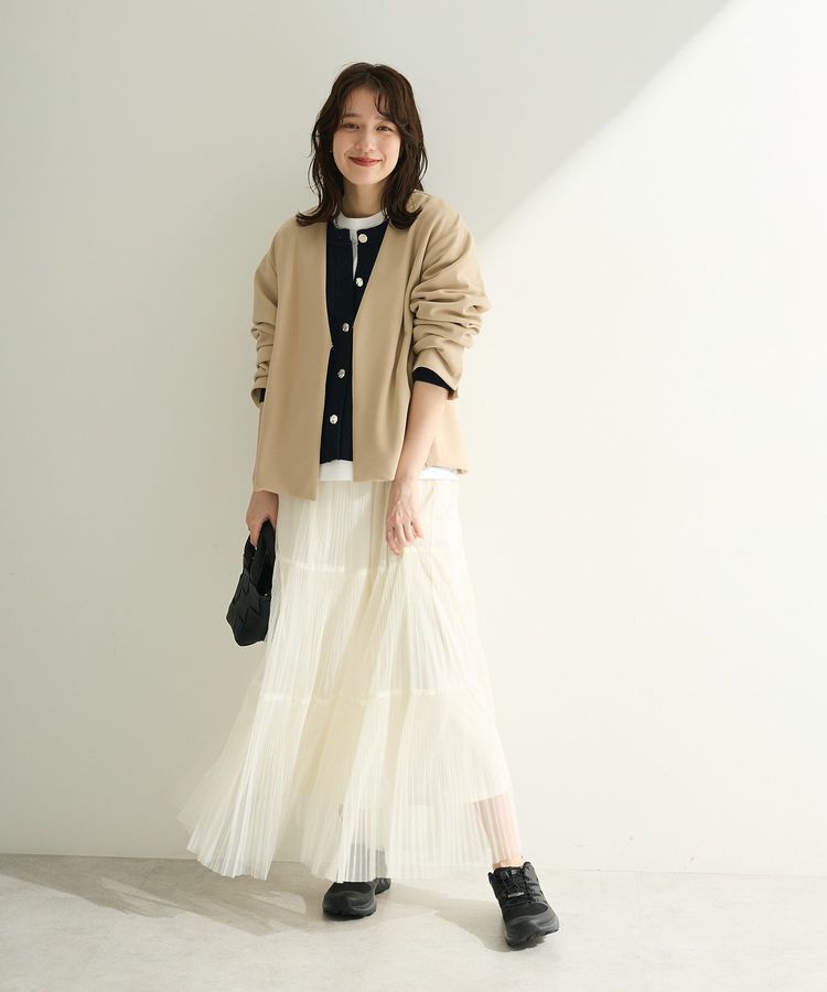 Green Parks「O.洗えてストレッチ ノーカラージャケット」|テーラードジャケット|