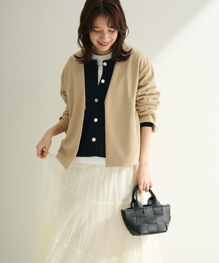 Green Parks「O.洗えてストレッチ ノーカラージャケット」|テーラードジャケット|