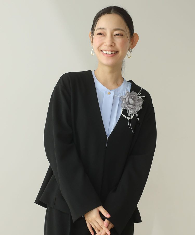 Green Parks「O.洗えてストレッチ ノーカラージャケット」|テーラードジャケット|