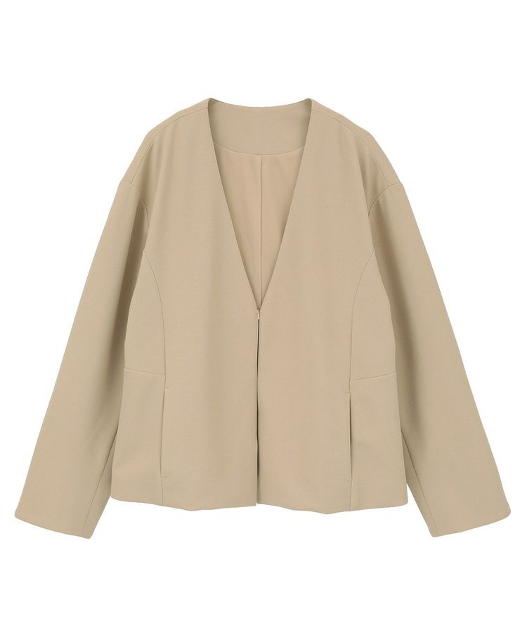 Green Parks「O.洗えてストレッチ ノーカラージャケット」|テーラードジャケット|