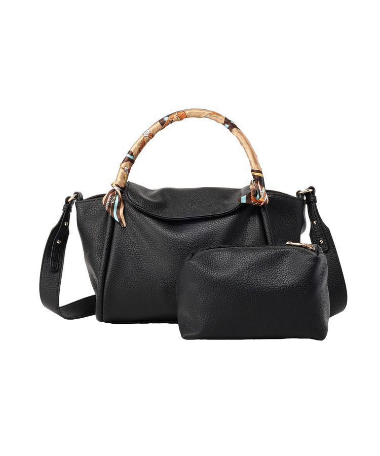 Green Parks「3SETスカーフ付コードハンドルバッグinポーチ」|ショルダー・メッセンジャー|Black