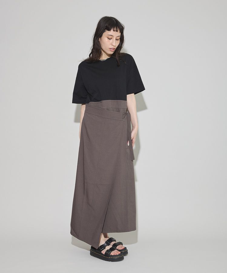 GARAGE OF GOOD CLOTHING「異素材MIX Iラインワンピース」|ワンピース|