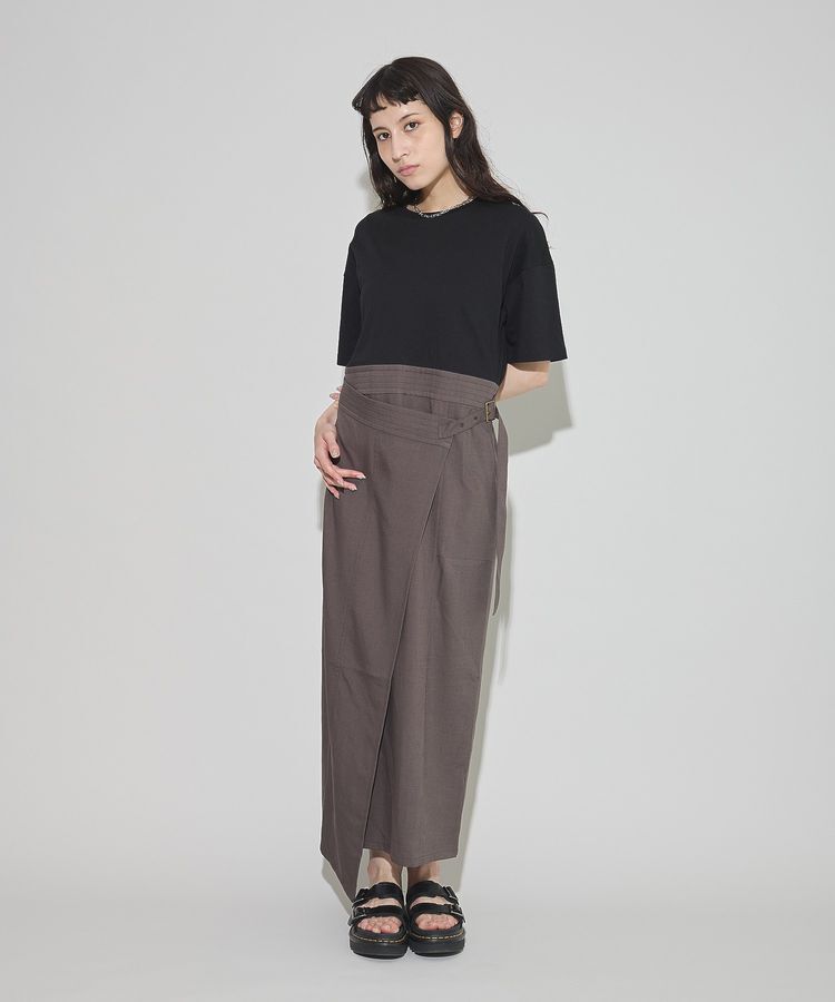 GARAGE OF GOOD CLOTHING「異素材MIX Iラインワンピース」|ワンピース|