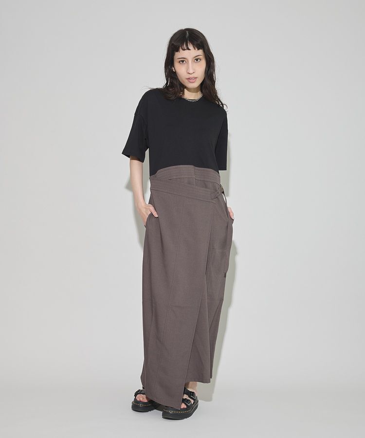 GARAGE OF GOOD CLOTHING「異素材MIX Iラインワンピース」|ワンピース|