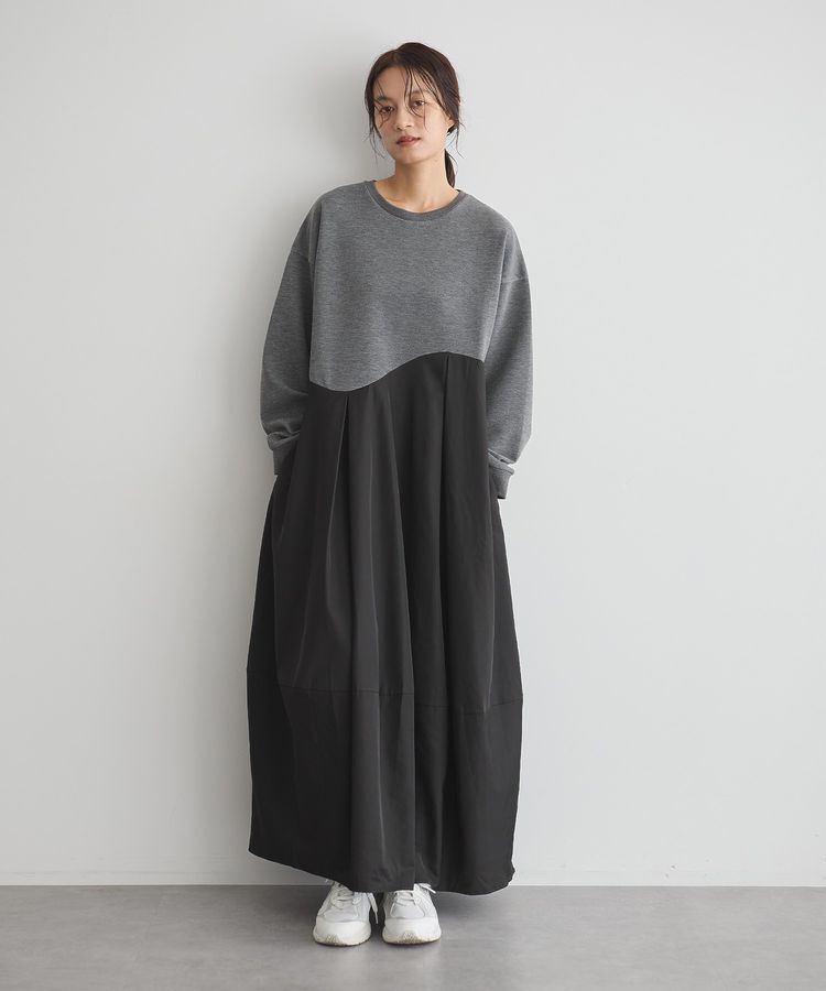 GARAGE OF GOOD CLOTHING「異素材MIXコクーンワンピース」|ワンピース|Gray