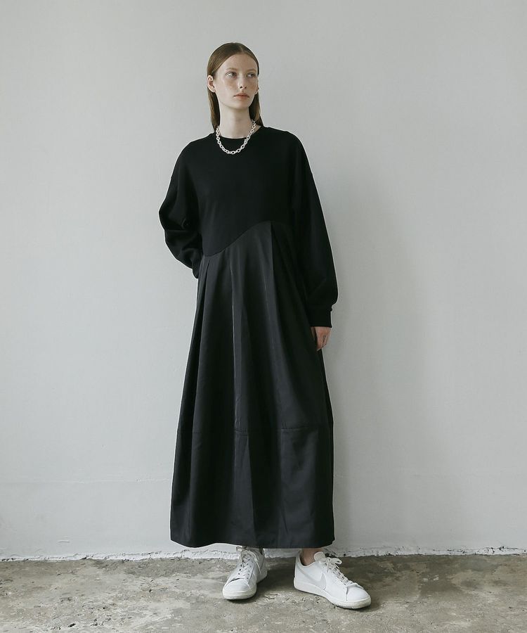 GARAGE OF GOOD CLOTHING「異素材MIXコクーンワンピース」|ワンピース|Black