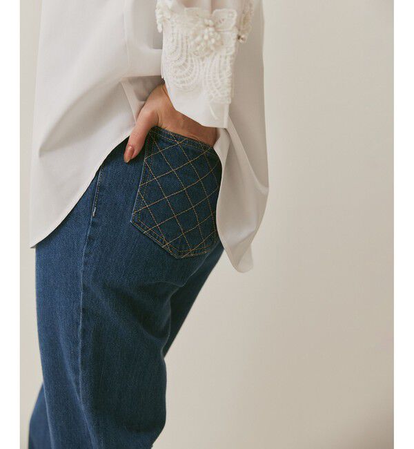 LOULOU WILLOUGHBY「【LOULOU WILLOUGHBY】デニムテーパードパンツ」|デニム|