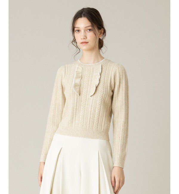 LOULOU WILLOUGHBY「【LOULOU WILLOUGHBY】フロントフリルラメプルオーバー」|ニット・セーター|