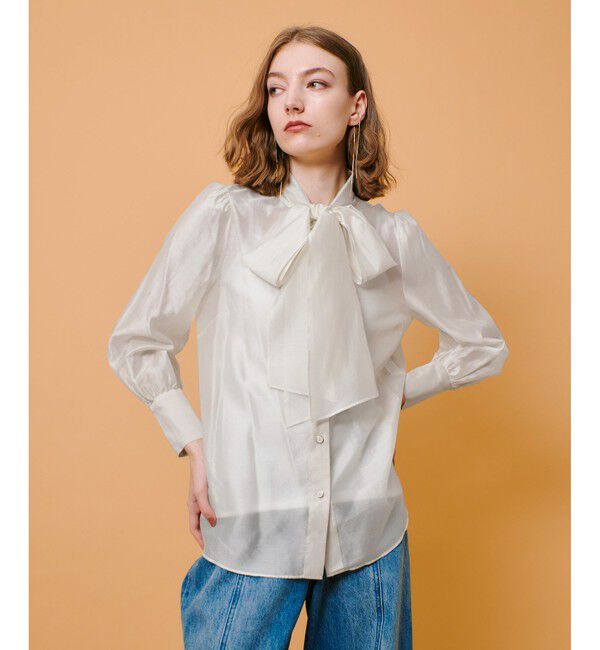 allureville「オーガンザボウブラウス」|シャツ・ブラウス|ホワイト