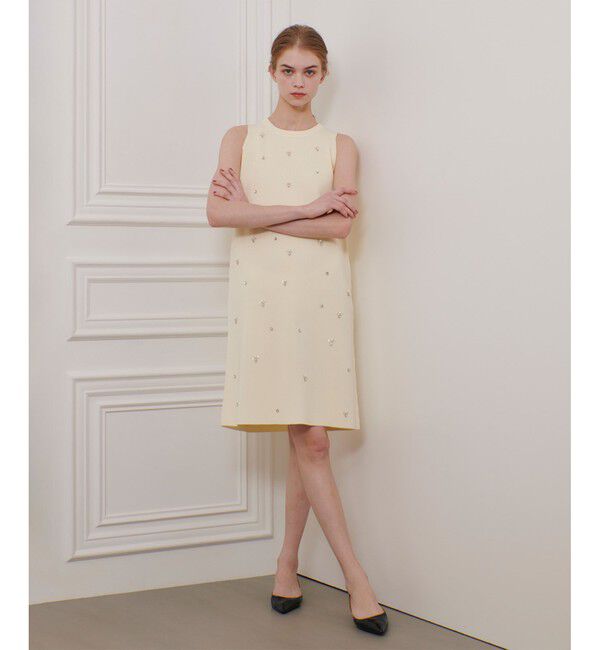 LOULOU WILLOUGHBY「【LOULOU WILLOUGHBY】ジュエルワンピース」|ワンピース|オフホワイト