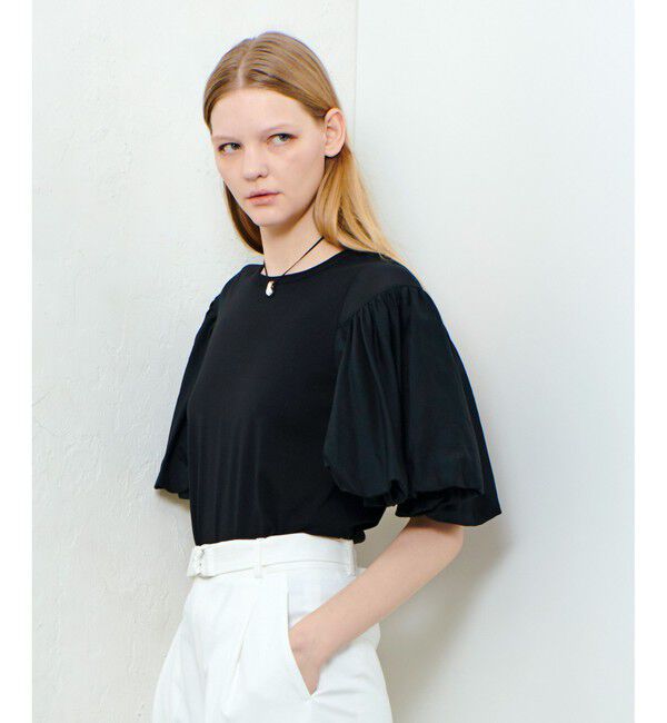 allureville「フライスコンビボリュームスリーブプルオーバー」|Tシャツ・カットソー|