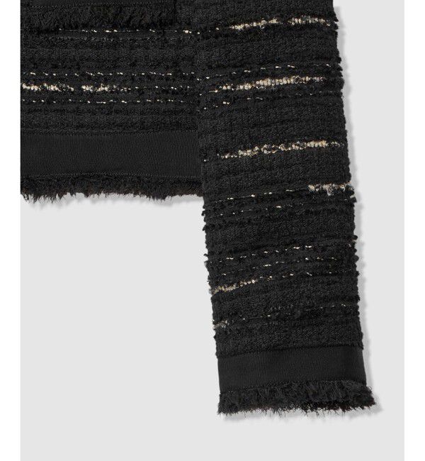 allureville「ジオリカツイードラウンドネックジャケット」|ノーカラージャケット|