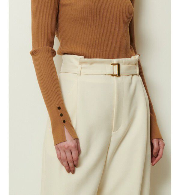 allureville「袖釦Vネックプルオーバー」|ニット・セーター|