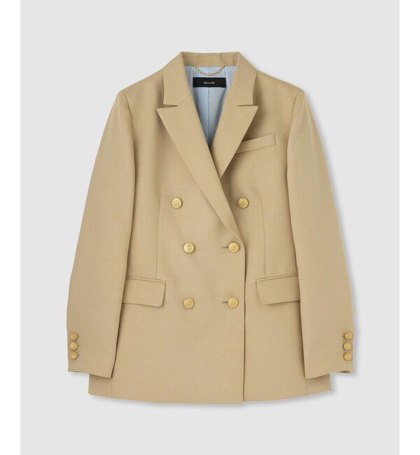 allureville「マットクロスダブルジャケット」|テーラードジャケット|ベージュ