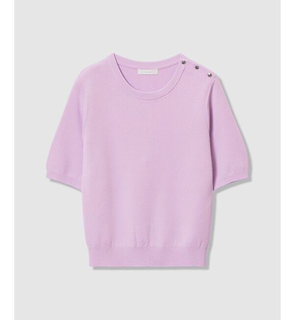 allureville「ソウバリ肩釦クループルオーバー」|ニット・セーター|ラベンダー