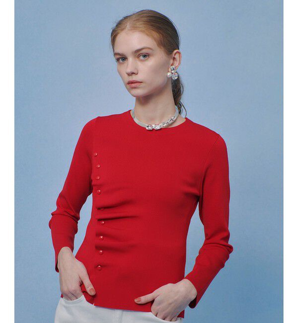 LOULOU WILLOUGHBY「【LOULOU WILLOUGHBY】ドレープアシメプルオーバー」|ニット・セーター|