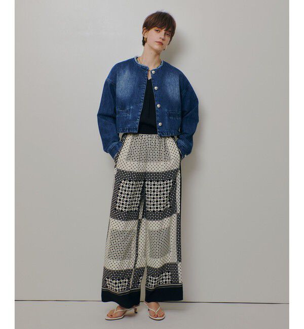 allureville「デニムノーカラージャケット」|ノーカラージャケット|