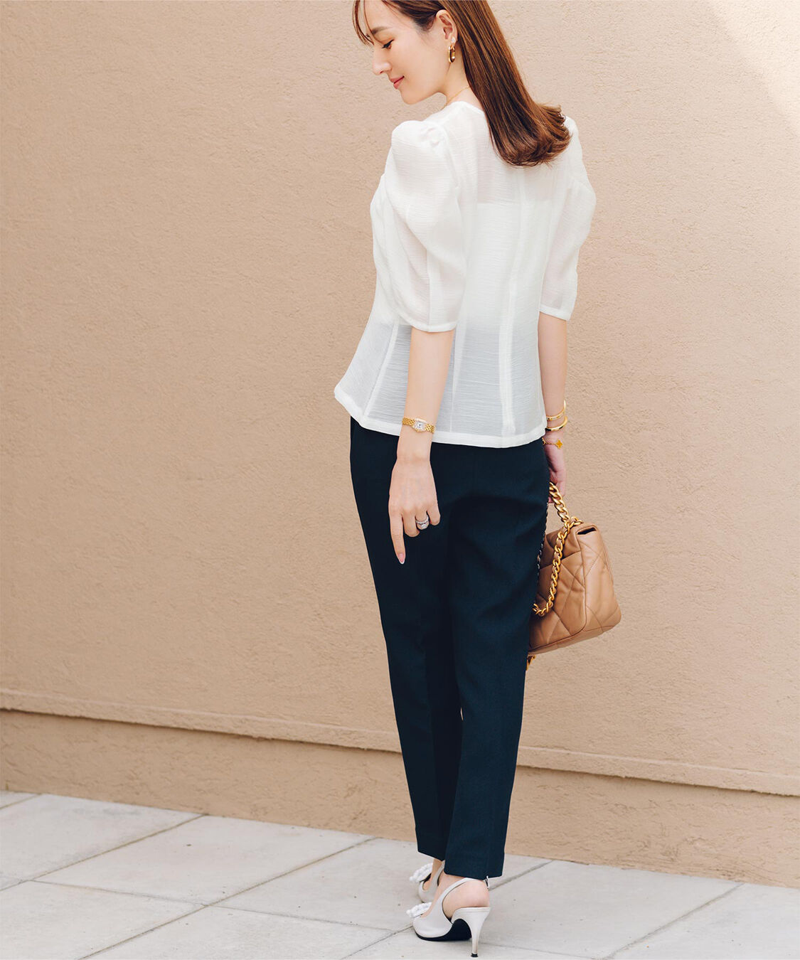 ur's「【星玲奈さんコラボアイテム】ハイウエストスリムパンツ」|スラックス|