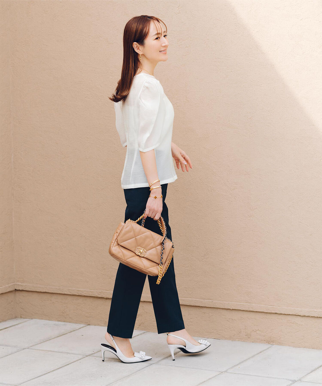 ur's「【星玲奈さんコラボアイテム】ハイウエストスリムパンツ」|スラックス|