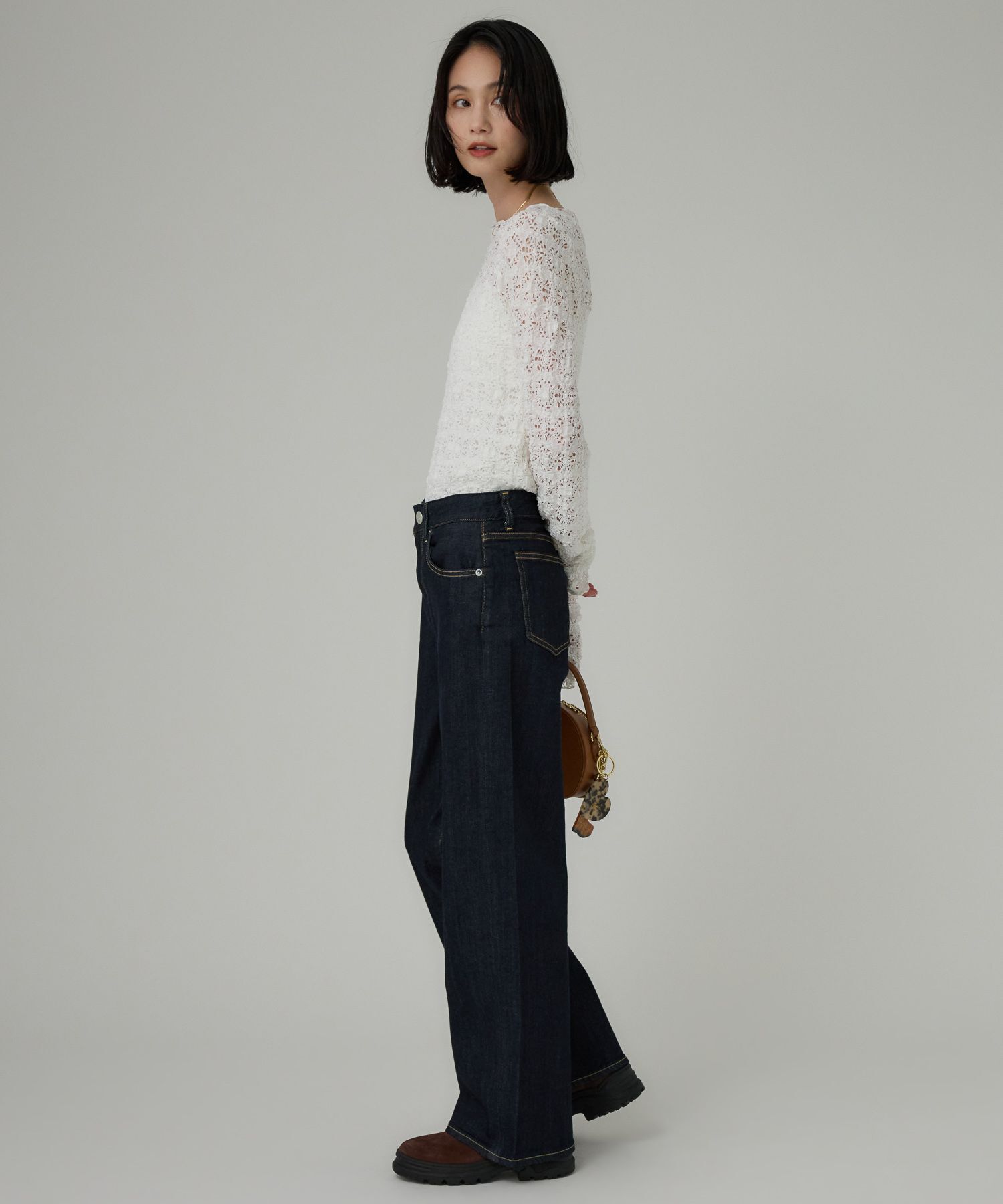 BABYLONE「ストレッチレースプルオーバー」|Tシャツ・カットソー|