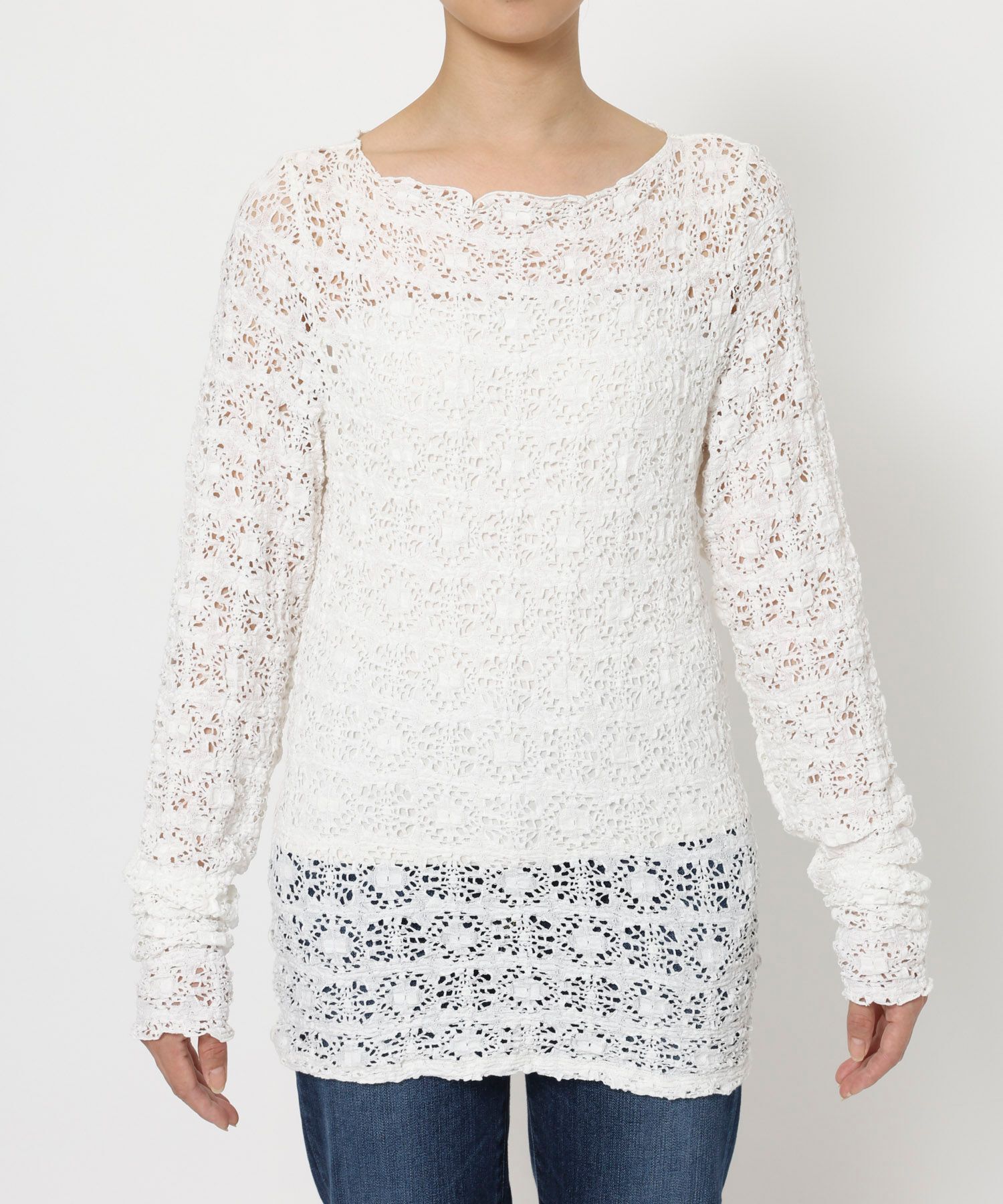 BABYLONE「ストレッチレースプルオーバー」|Tシャツ・カットソー|