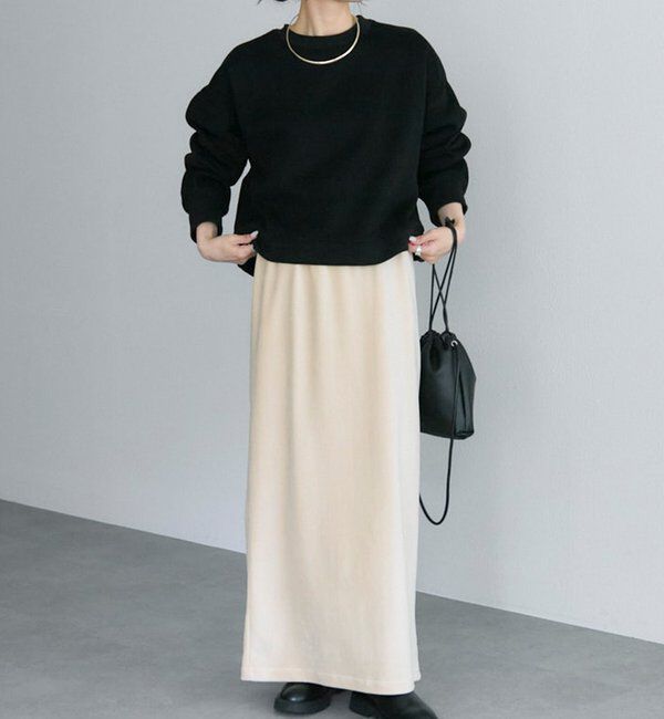  「シンプル裏起毛スウェットショートプルオーバー」|プルオーバー|