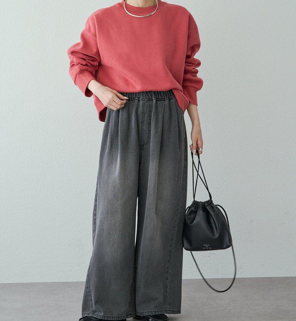  「シンプル裏起毛スウェットショートプルオーバー」|プルオーバー|