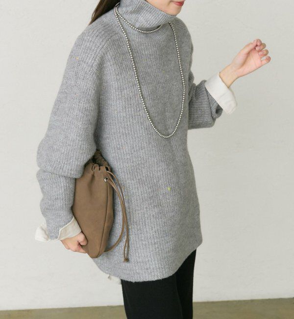 「ネップハイネックニットプルオーバー」|キャミソール|