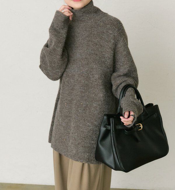  「ネップハイネックニットプルオーバー」|キャミソール|