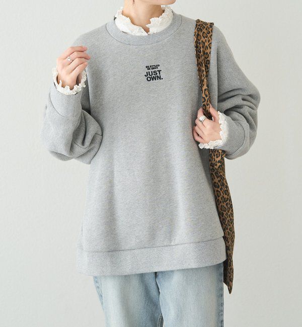  「裏ボアロゴ刺繍スウェット」|プルオーバー|