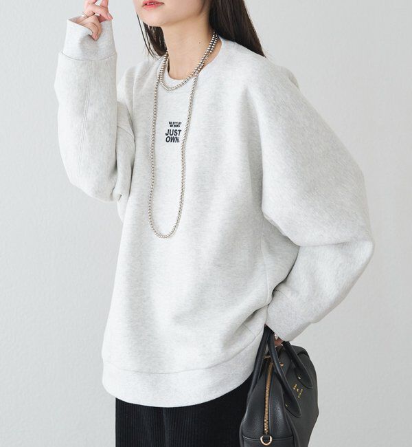  「裏ボアロゴ刺繍スウェット」|プルオーバー|
