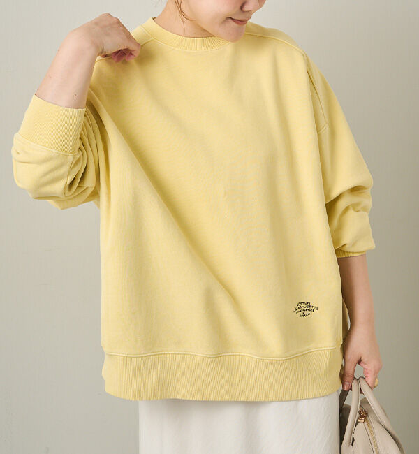  「ロゴ刺繍チュニックスウェット」|プルオーバー|イエロー