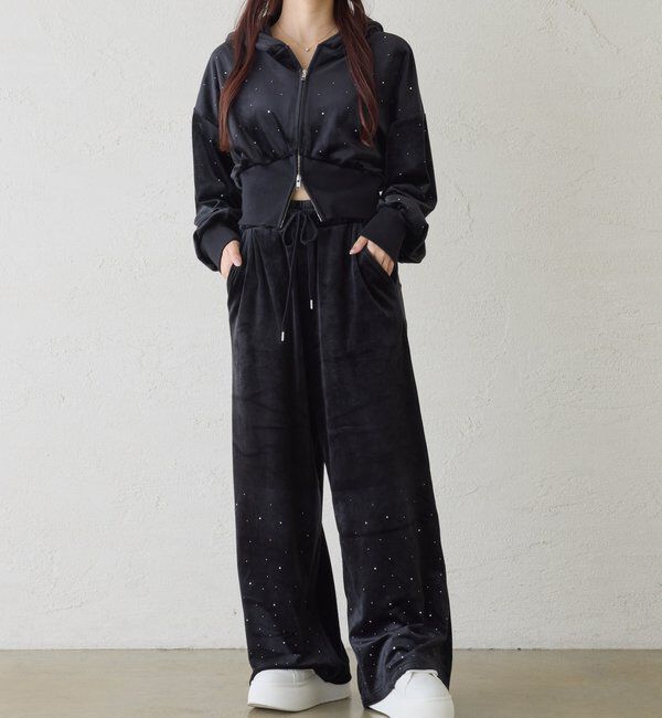  「セットアップ対応／裾ビジューカットパンツ」|その他|