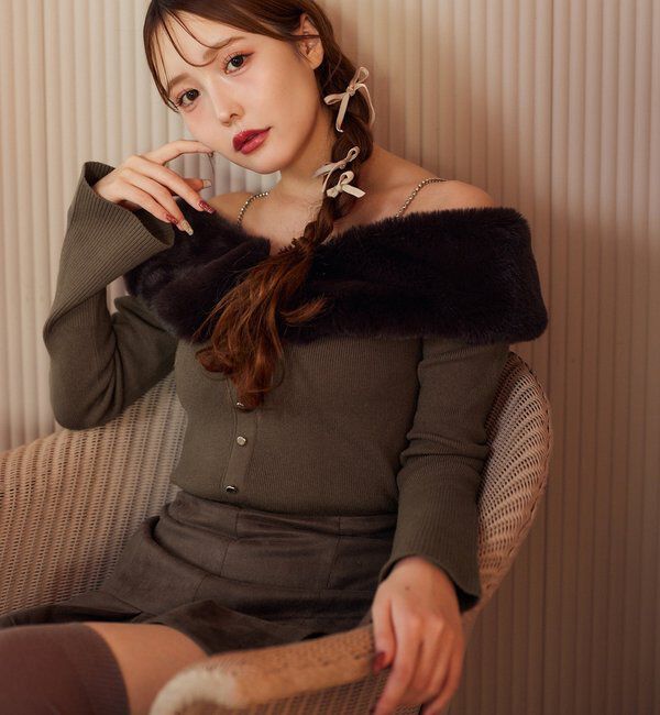  「【REVIVAL】ビジューファーニット」|ニット・セーター|