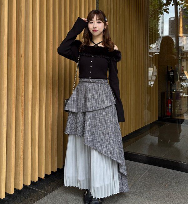  「【LouLoumei】異素材ミックスツイードセットアップ」|その他|