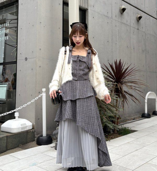  「【LouLoumei】異素材ミックスツイードセットアップ」|その他|