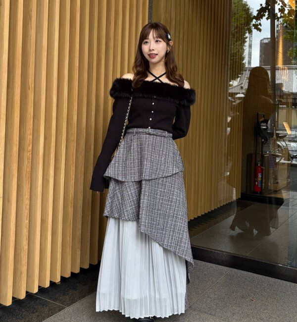  「【LouLoumei】異素材ミックスツイードセットアップ」|その他|