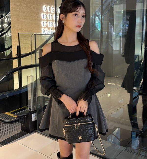  「袖取り外し可能ミニワンピース」|ワンピース|