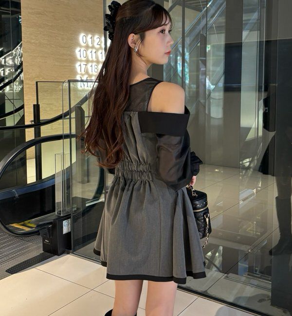  「袖取り外し可能ミニワンピース」|ワンピース|