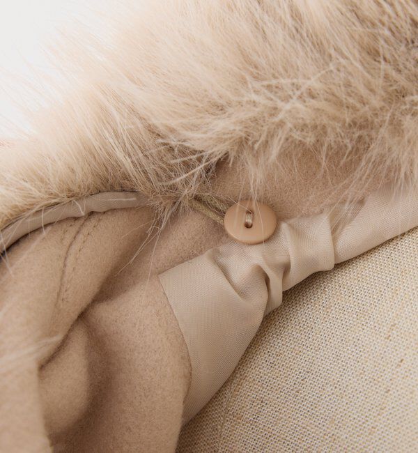  「ウエストベルト付きフェイクファー襟ミドルコート」|その他|