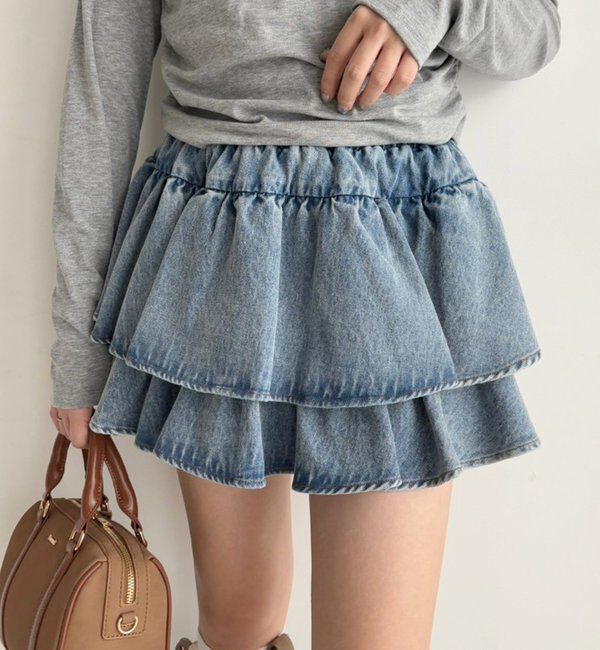  「【REVIVAL】WEB限定/セットアップ対応/ティアードミニスカート」|スカート|