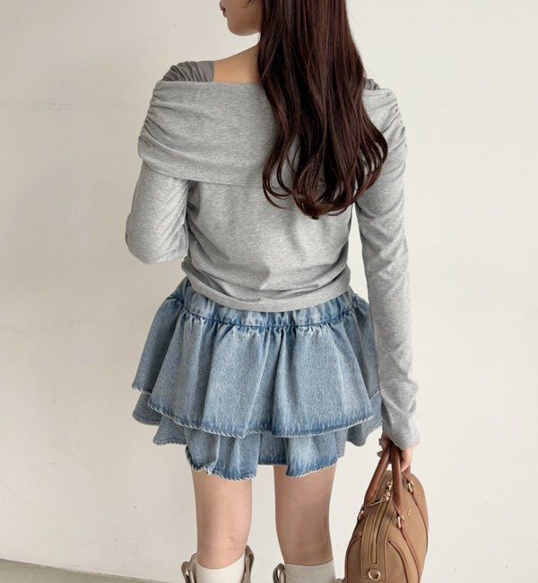  「【REVIVAL】WEB限定/セットアップ対応/ティアードミニスカート」|スカート|