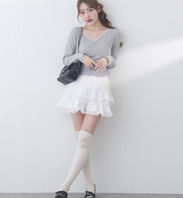  「プレート付きフロントギャザートップ」|プルオーバー|