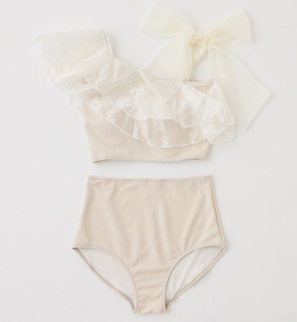  「swimwear/肩リボンワンショル+フレアミニスカート(3点セット)」|その他|