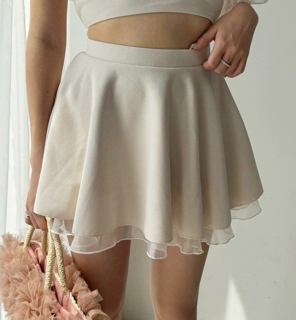  「swimwear/肩リボンワンショル+フレアミニスカート(3点セット)」|その他|