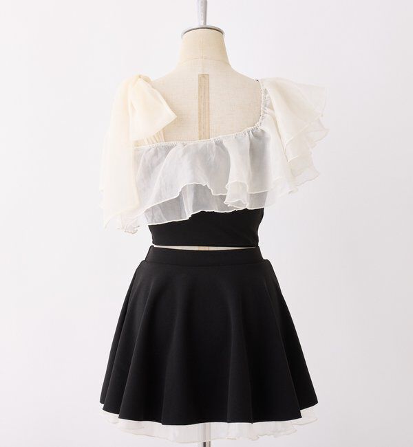  「swimwear/肩リボンワンショル+フレアミニスカート(3点セット)」|その他|