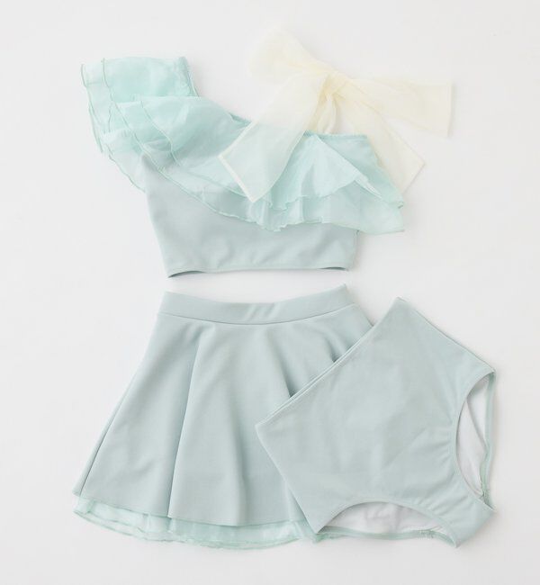  「swimwear/肩リボンワンショル+フレアミニスカート(3点セット)」|その他|