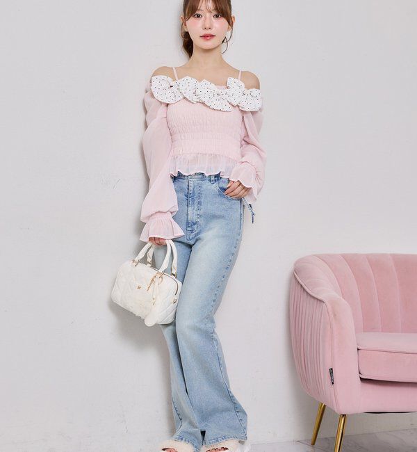  「シャーリングリボンブラウス」|シャツ・ブラウス|